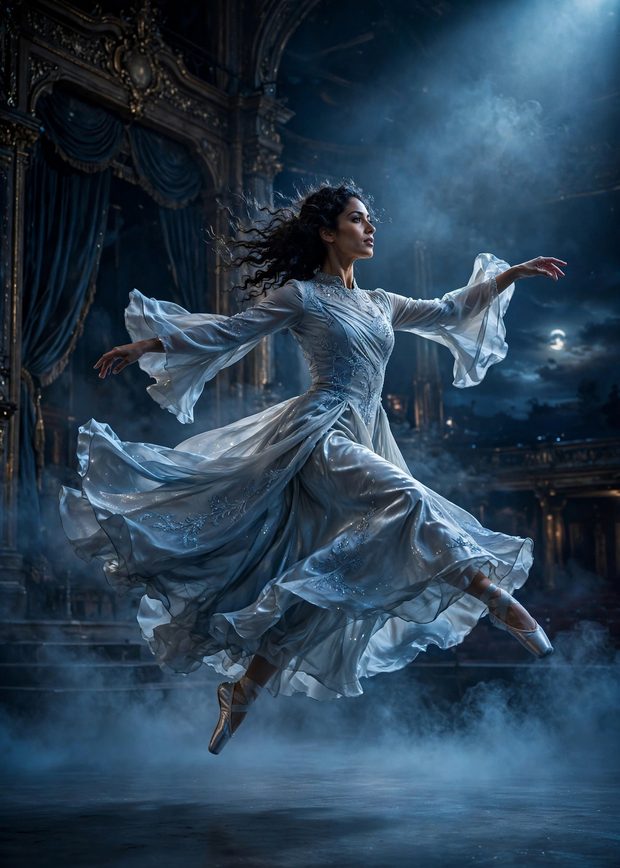 Luna Marchetti — Series 1 card #2 art, Moonlit Dancer